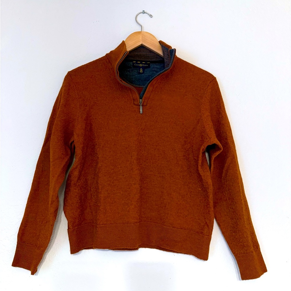 Club room wool half-zip